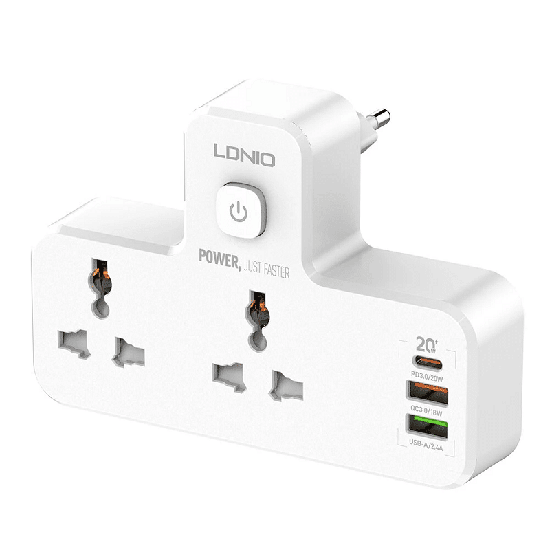 66 Ldnio Sc2311 20W Pd+Qc3.0 Usb Charger Extension Cord 3-Port Usb Charger Extension Power Strip With Night Light - Image 1