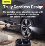 Baseus Dual Power Portable Electric Car Wash Spray Nozzle Set Electric Car Washer Gun High Pressure Cleaner Foam Nozzle - Image 2