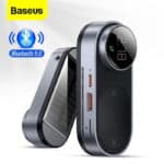 Baseus Solar Car Wireless 5.0 MP3 Player FM Transmitter AUX Adapter Hands-Free Kit Car Wireless Bluetooth MP3 Player