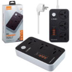 LDNIO SC3412 38W PD20W Power Strip 3 Socket Outlets and 3 QC 3.0 USB