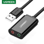 UGREEN USB Audio Adapter External Stereo Sound Card with 3.5mm Headphone and Microphone Jack - Image 2