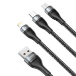 Baseus Flash Series One-for-Three Fast Charging Data Cable USB to M+L+C 66W 1.2m - Image 3
