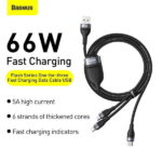 Baseus Flash Series One-for-Three Fast Charging Data Cable USB to M+L+C 66W 1.2m - Image 4