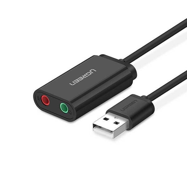 UGREEN USB Audio Adapter External Stereo Sound Card with 3.5mm Headphone and Microphone Jack