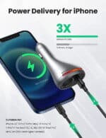 UGREEN 84W Car Charger Lighter Distributor Socket 12V / 24V DC 60W and PD 20W USB C Car Charger - Image 2