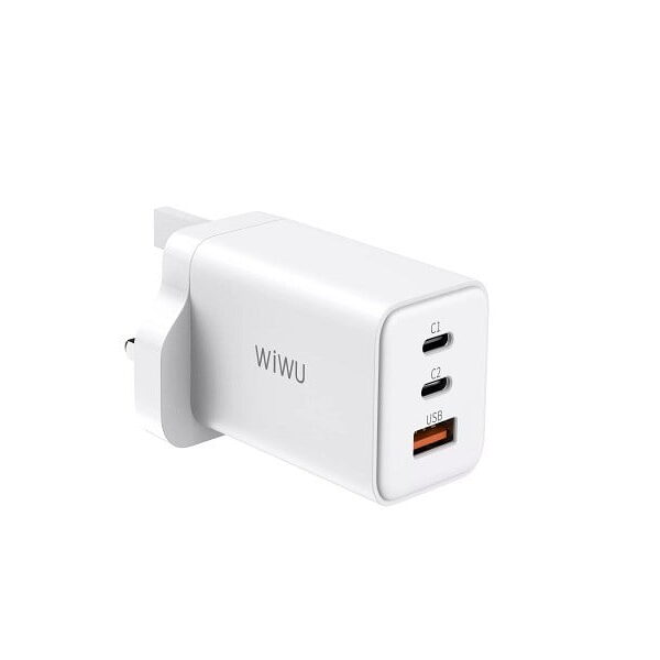 WiWU 65W GaN Power Turbo 3 in 1 Charger with QC3.0 and Dual Type C