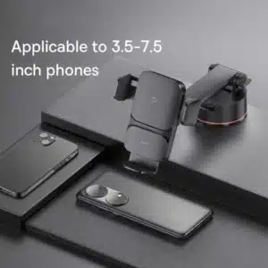Gadgetoo Baseus Wisdom Qi 15W Auto Alignment Car Mount Wireless Charger With Suction Cup
