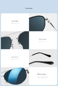 Gadgetoo Xiaomi Mijia Pilota Sunglasses Polarized Anti-Uv Screwless Glasses (Msg01Bj)