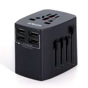 Gadgetoo Anker Universal Travel Adapter With 4 Usb Ports – Black
