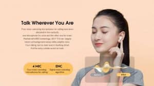 Gadgetoo Qcy T13 Touch Control 4 Microphones Enc Wireless Earphones