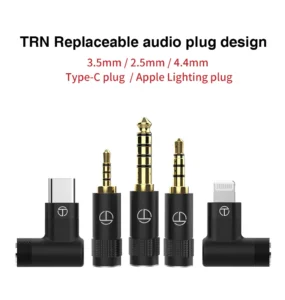Gadgetoo Trn Replaceable Audio Plug Single Crystal-Copper Type-C/Apple Lighting Plug Connector