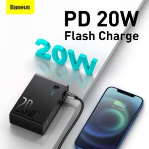 Gadgetoo Baseus 20W Power Station 2 Usb Type-C Charger 10000Mah Power Bank
