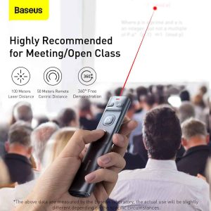 Gadgetoo Baseus Orange Dot Wireless Presenter (Red Laser)(Charging) Grey