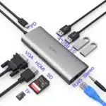 WIWU Alpha A11312H 11-in-1 USB Hub Type-C VGA RJ-45 Dual HDMI Port - Image 4