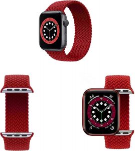 Gadgetoo Coteetci Elastic Nylon Braided Loop Adjustable Strap For Apple Watch 42/44/45Mm