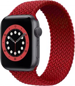 Gadgetoo Coteetci Elastic Nylon Braided Loop Adjustable Strap For Apple Watch 42/44/45Mm