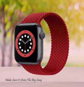 Gadgetoo Coteetci Elastic Nylon Braided Loop Adjustable Strap For Apple Watch 42/44/45Mm