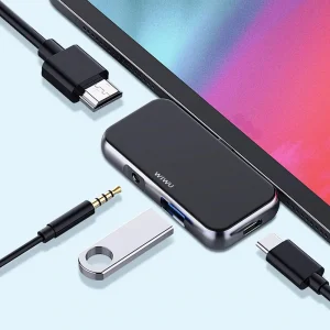 Gadgetoo Wiwu T5 Pro Docking Station Type-C To Pd Usb3.0 Hd 3.5Mm Ports Usb Hub
