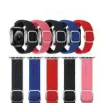 COTEetCI Elastic Nylon Braided Loop Adjustable Strap for Apple Watch 42/44/45mm - Image 2