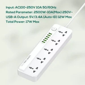 Gadgetoo Ldnio Sc5614 Power Strip 5 Ac Outlets And 6 Usb Charging Ports