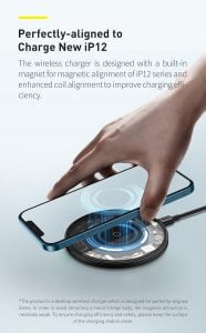 Gadgetoo Baseus Simple Magnetic 15W Wireless Charger For Iphone 12 Series – Transparent