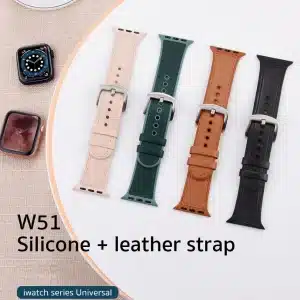 Gadgetoo Coteetci Leather X Silicone Watchband For Apple Watch 42/44Mm