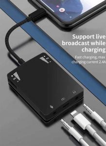 Gadgetoo Wiwu 3 In 1 Live Broadcast Lighting Adapter Music Call Sound Card Charging