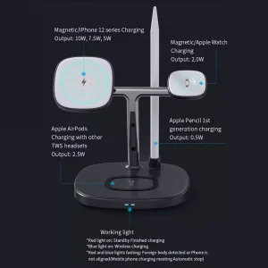 Gadgetoo Wiwu M8 Power Air 4 In 1 Qi Magnetic 15W Wireless Charger