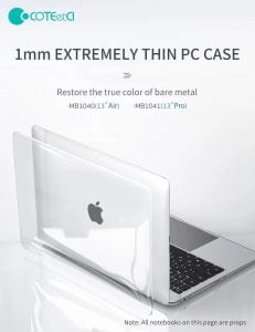 Gadgetoo Coteetci Clear Transparent Universal Pc Case For 2021 Apple Macbook Pro 14-Inch “M1 Pro (A2442)