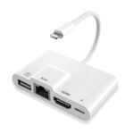 COTEetCI Lightning to 4in1 Lan RJ45 Network HDMI USB OTG Camera Charging Adapter