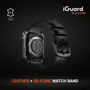 Gadgetoo Coteetci Leather X Silicone Watchband For Apple Watch 42/44Mm