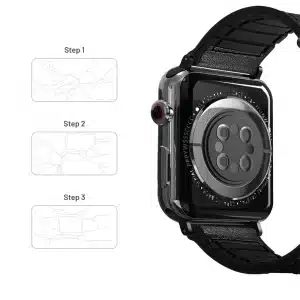 Gadgetoo Coteetci Leather X Silicone Watchband For Apple Watch 42/44Mm