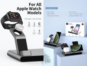 Gadgetoo Wiwu 18W Power Air 3 In 1 Wireless Charger For Iphone Iwatch Airpods