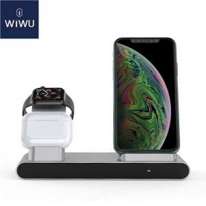 Gadgetoo Wiwu 18W Power Air 3 In 1 Wireless Charger For Iphone Iwatch Airpods
