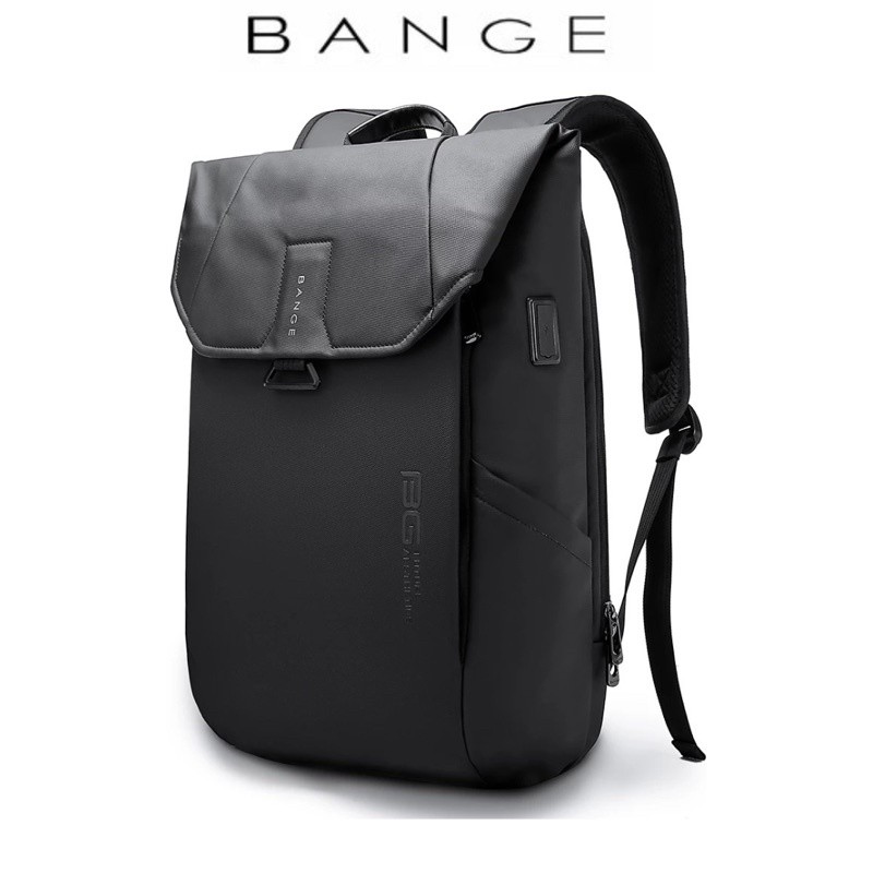 BG 2575 BANGE Anti Theft Backpack USB Charging Laptop Bag Waterproof Travel Bag