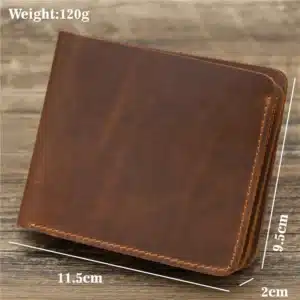 Gadgetoo Genuine Leather Minimalist Bi Fold Wallet With Coin Pocket