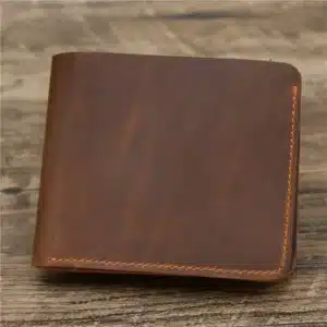 Gadgetoo Genuine Leather Minimalist Bi Fold Wallet With Coin Pocket
