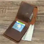 Genuine Leather Minimalist Bi Fold Wallet With Coin Pocket - Image 2