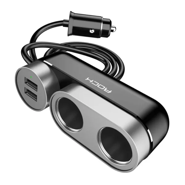 Rock 2 In 1 Multi-functional Dual USB Car Cigarette Lighter Socket