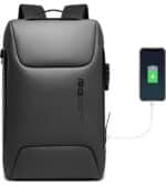 BANGE 7216 Premium Quality Waterproof Large Capacity Business Laptop And Travel Backpack With External USB Charging Port Gray - Image 2