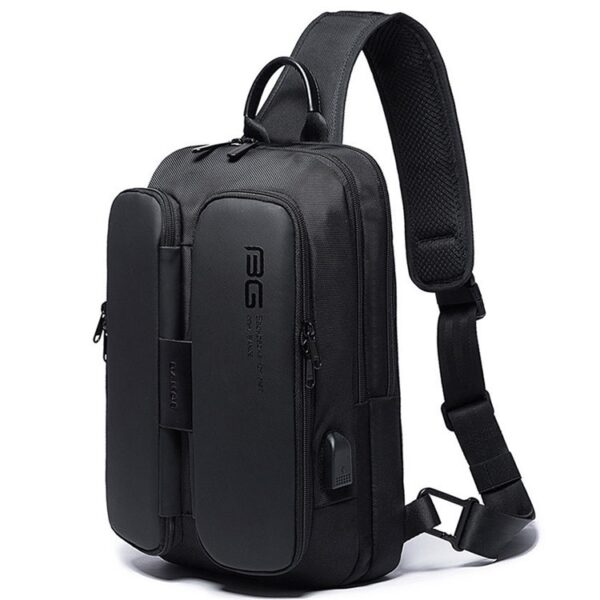 BANGE BG-7079 USB Charging Crossbody Bag with Anti-theft Pocket Oxford Cloth Chest Pack