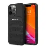 AMG Debossed Genuine Leather Black Case for iPhone 14 Pro Max - Image 2