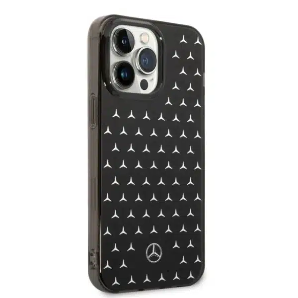 Mercedes-Benz Silicone Black Case with Gradient Star Pattern for iPhone 14 Pro Max