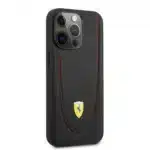 Scuderia Ferrari Leather MagSafe Case Black with Curved Line Stitched and Perforated Design for iPhone 14 Pro / 14 Pro Max - Image 2