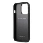 Scuderia Ferrari Leather MagSafe Case Black with Curved Line Stitched and Perforated Design for iPhone 14 Pro / 14 Pro Max - Image 3