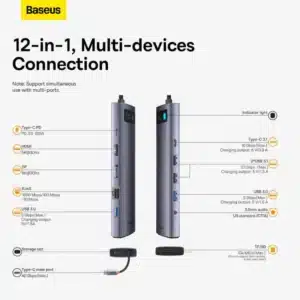 Gadgetoo Baseus Metal Gleam Series 12-In-1 Multifunctional Type-C Hub Docking Station