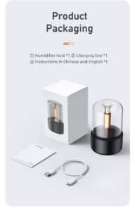 Gadgetoo Retro Flame Air Humidifier Ultrasonic Usb Aroma Diffuser With Imitation Candle Night Light