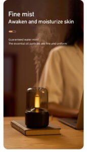 Gadgetoo Retro Flame Air Humidifier Ultrasonic Usb Aroma Diffuser With Imitation Candle Night Light