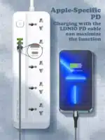 LDNIO SC5415 Power Strips 5 Way Outlet with USB Ports Universal Extension Power Socket - Image 2