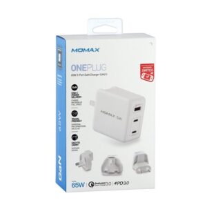 Gadgetoo Momax Oneplug 65W 3 Port Gan Charger Um21